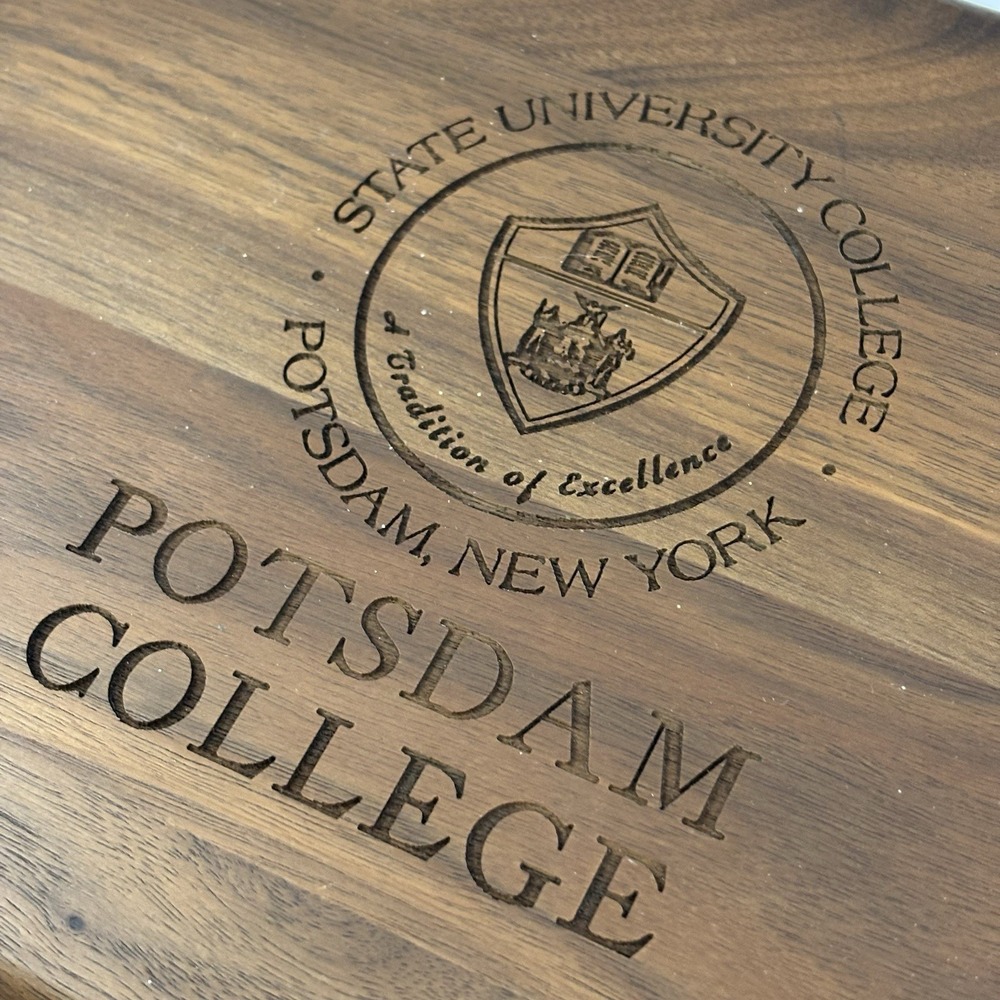 Potsdam College Walnut Wood Box Jewelry The State University Of New York - Picture 3 of 9